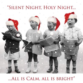 Pack of 8 Charity Christmas Cards - Children Singing, Silent Night, Holy Night... - 8 Cards of 1 Design - From the Almanac Gallery