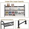 LINZINAR Shoe Rack 3 Tier Long Metal Shoe Organizer for