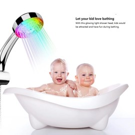 LED Shower Head, Colour Changing, Rain Shower, Hand Shower, Water-Saving Shower Head, 7 Colours, Light, Automatic Colour Changing, No Power Supply, Shower Head Replacement for Standard Shower Hose,