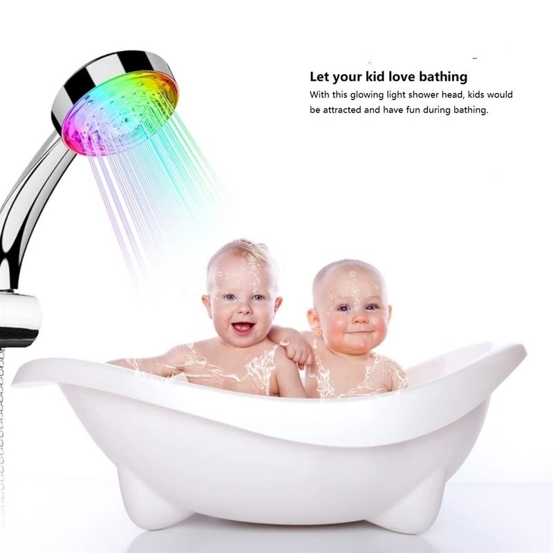 LED Shower Head, Colour Changing, Rain Shower, Hand Shower, Water-Saving