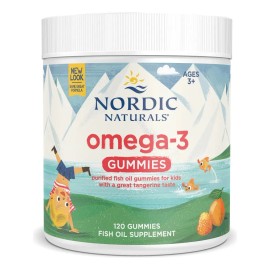 Nordic Naturals Suplemento de Omega 3 para niños, 82 mg de Omega, 120 Gomitas Sabor Mandarina
