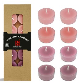 Tea Lights Candles Beeswax Candles 0.7 * 1.5Inch 24 Pack Handmade Tea Candles Tealight Candles for Weddings Valentine's Day Decor,Gradient Pink