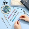 MAPVOLUT 12Pcs Beadable Keychain Bar Bulk, Colorful Plating Alloy Beaded
