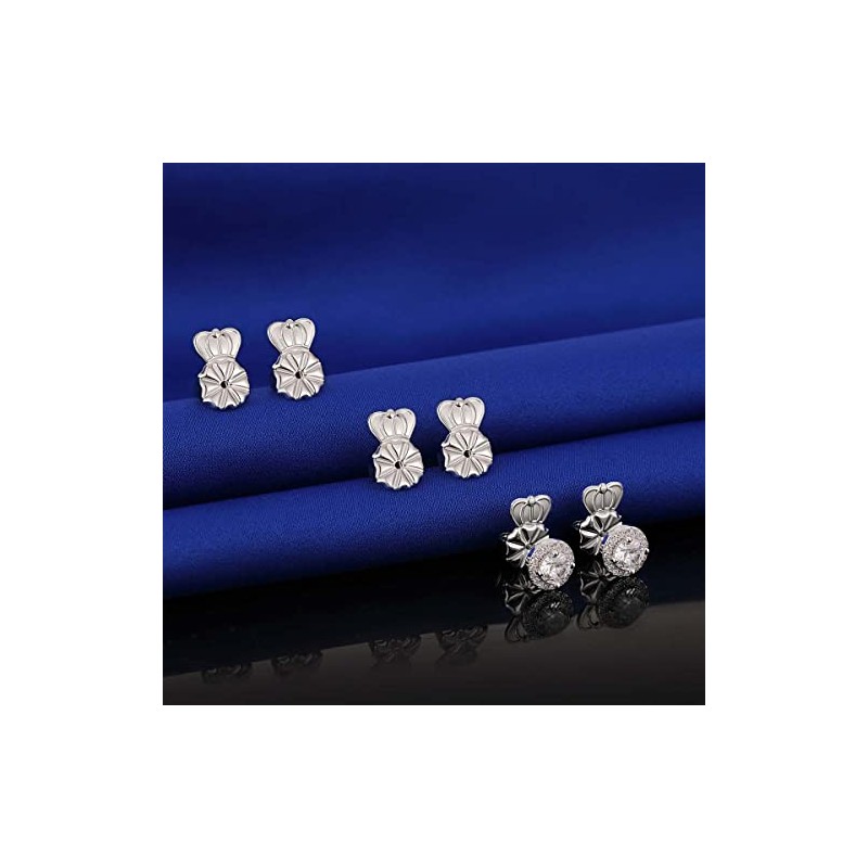 6 Pairs Earring Backs Lifters,925 Sterling Silver Earring Backs for