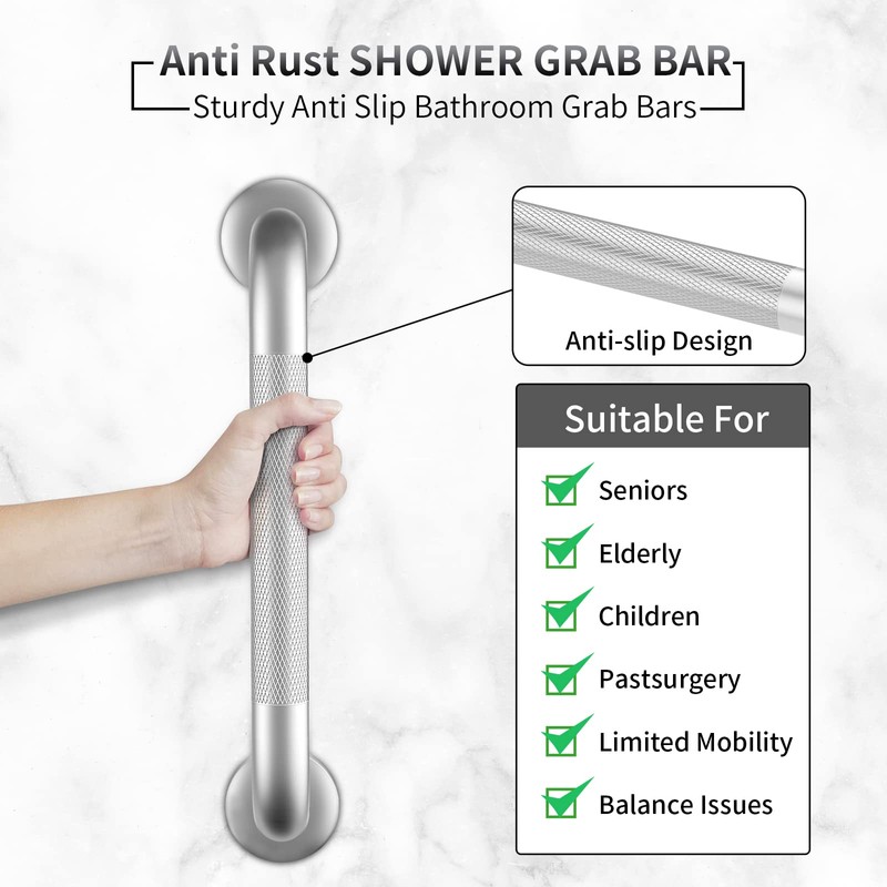 2 Pack 18 Inch Grab Bars for Bathtubs and Showers,