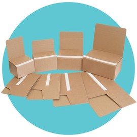 Triplast Ecommerce Crash Lock Boxes with Peel & Seal Strips - Pack of 10 x ECOM06 (160x150x85mm) - Easy to Assemble Quick Seal Strong Cardboard Postal Box Mailers for Packing & Shipping Small Parcels