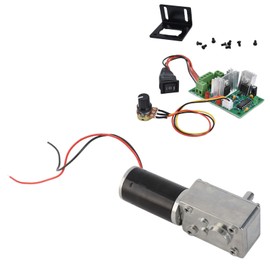 DC 12V Gear Motor and PWM Driver Kit, 20-400 RPM Motor Series, Speed Reduction Motor with 8mm D Shaft(200RPM), Geared Motor
