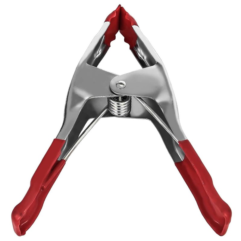 Set of 12-9-Inch Metal Spring Clamp with Red Tip