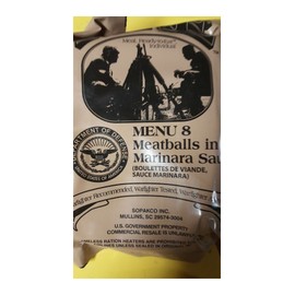 Andrews Corner MRE Meals Survival Food 2019 US MILITARY MEALS READY TO EAT Meal Prepper Food (Meatballs in Marinara Sauce - Meal 8)