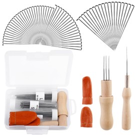 RMTIME 74 Needle Wool Felt Needle Tool Needle Felt Supplies Felt Tool Needle Felt Tool with 3 Sizes Felt Needles for Beginners Professional