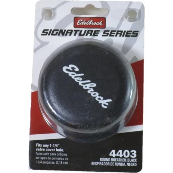 Edelbrock Pro-Flo Black Signature Series Push-in Valve Cover Breather 4403