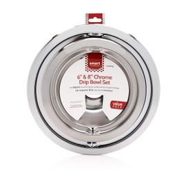 Smart Choice Drip Bowl Set of 4, Two 6 Inch Bowls and Two 8 Inch Bowls, gray