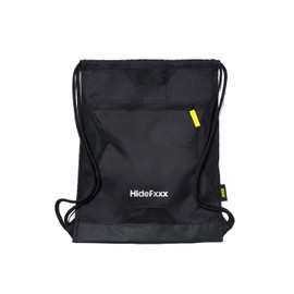 HideFxxx Drawstring Gym Bag, Sport Backpack for Men & Women, Waterproof Sackpack with Zipper Pocket for Workout, Travel (Black)