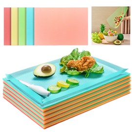 LemonRoad 30 Pack 17 x 12 Inch Disposable Colored Cutting Boards for Kitchen, Foldable Cutting Boards with Built-in Creases, Flexible Plastic Mats for Kitchen and Commercial Use