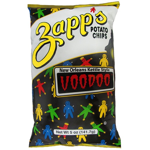 Zapp's New Orleans Kettle Style Potato Chips 5oz Bags (Pack of 4) (Voodoo)