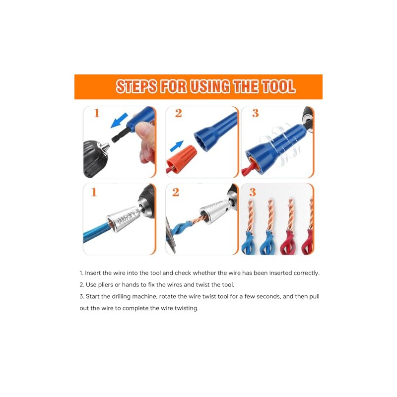 4 PCS Heavy Duty Wire Nut Twister, Fast Wire Twister