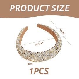 1 Stück Strass -Perlenstirnband, Accessoires Für Frisurendekoration, Glänzendes Stirnband, Frauen Mit Breitem Stirnband, Partybekleidungszubehör.