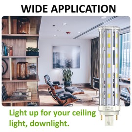 Bonlux 12W GX24Q/G24Q 4-pin Base LED Light Bulb, GX24 LED PL Recessed Light (26W CFL Equivalent) Daylight 6000K for Ceiling Light Downlights (4-Pack, Remove/bypass The Ballast)