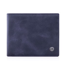 Trusador Treviso - Carteras de piel plegable para hombre con bolsillo para monedas, bloqueo RFID, marino, Classic