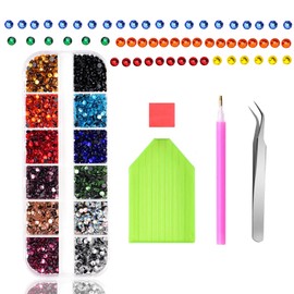 Altaroo Pack of 2160 Hotfix Rhinestones, Rhinestones for Textiles, Colourful Colour, Glitter Stones for Textiles, Clothing, Bags, Shoes, DIY (SS10/2.7-2.9 mm)