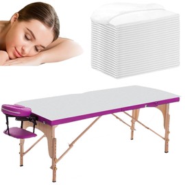 Disposable Bed Sheets, 100pcs Massage Spa Sheets, Soft Non-Woven Fabric Massage Table Bed Sheet Protective Duvets for Beauty Salon, Spa, Massage, Hotels, Beautician, 180 x 80 cm (White-100pcs)