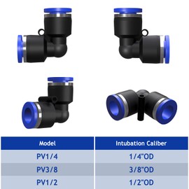 EterMutable 30Packs Elbow 3/8"OD Push to Connect Fittings,Air Line Fittings and Hose Kits for Quick Connect Applications