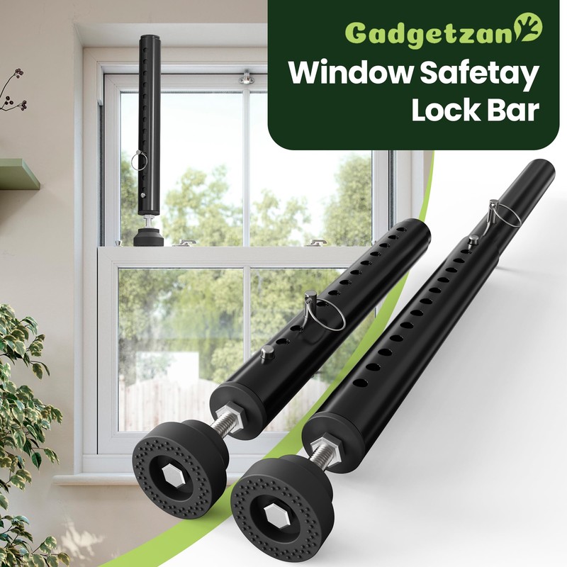 Gadgetzan 4 Pack Window Security Bars Adjustable 11"-18",Portable Short Sliding