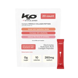 k2o by Kylie Jenner Advanced Skin Hydration Mix with Electrolytes, Hyaluronic Acid & Verisol Collagen Peptides - Clinically Shown to Boost Hydration & Reduce Wrinkles - 20 Count (Watermelon Lime)