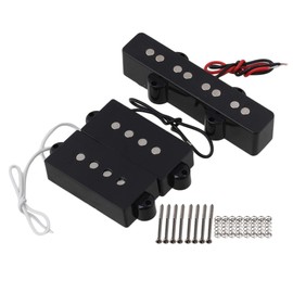Yibuy Black Jazz Bass Bridge Pickup Precision P Base Pickup for 4 String Bass PB Bridge, 1 PB Neck Place, 1 JB Bass Pickup Bridge Rich Tone