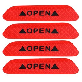 Ymiko Calcomanía de Seguridad para automóvil, 4 Piezas, autoadhesiva, para Puerta de automóvil, Reflectante, Advertencia, Etiqueta, Tira de Seguridad, Pegatinas, señal(Rojo)
