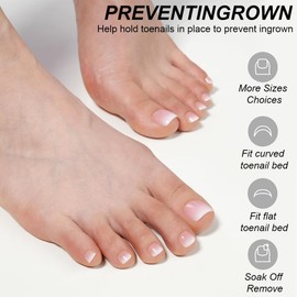 JYNVO 120pcs Press on Toenails Französisch Stil