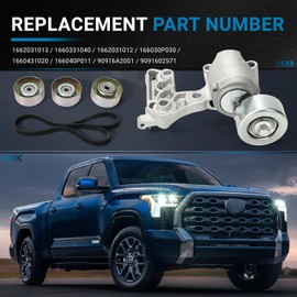 Aumzong 1662031013 Drive Belt Tensioner Idler Pulley Kit Compatible with 2003-2015 Toyota 4Runner Tundra Tacoma FJ Cruiser V6 4.0L Replacement #1660331040