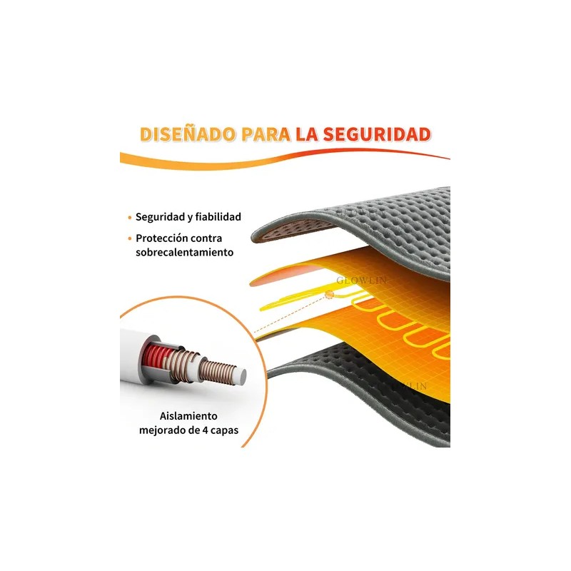 Almohadilla Eléctrica Glowlin de 60x30 cm con 9 Niveles de