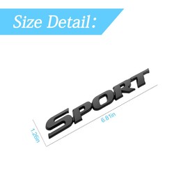 3D Metal Sport Sticker for Car, Styling Personalise Sport Emblem Decal, Auto Badge Stickers Car Exterior Decoration Accessories, 3D Stickers for Trunk Side Fender Rear Tailgate (Black)