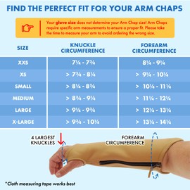 Arm Chaps Extended Elbow Leather Arm Guard - Arm Sleeve Protectors for Thin Skin and Bruising, Scratches & Cuts - Protective Arm Sleeve for Any Age- Left & Right Form-Fitting - Tan (1Pair/XX-Small).