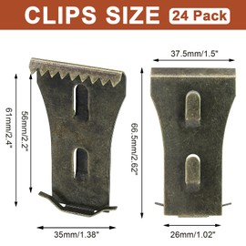 Biaungdo 24 Pcs Brick Wall Clips, Steel Brick Hook Clips, Heavy Duty Brick Hanger for Hanging Outdoors, Metal Brick Wall Hangers Outside Home Decor for 2-1/4 to 2-3/8 inches Bricks(Bronze)