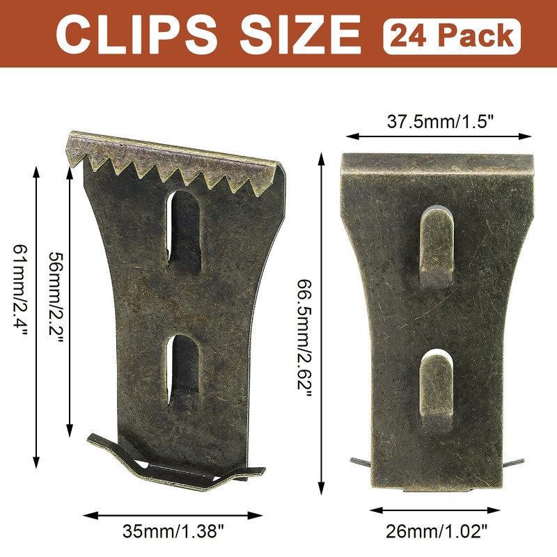 Biaungdo 24 Pcs Brick Wall Clips, Steel Brick Hook Clips,