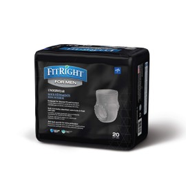 FitRight Incontinence Underwear for Men, Disposable Underwear with Heavy Absorbency, Small/Medium, 20 Count