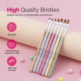 MelodySusie MelodySusie 7Pcs Gel Nail Brush Nail Art Brushes Nail Art Tips Nail Brushes for Nail Art Nail Painting Brush Pen Set for Home and Salon Use