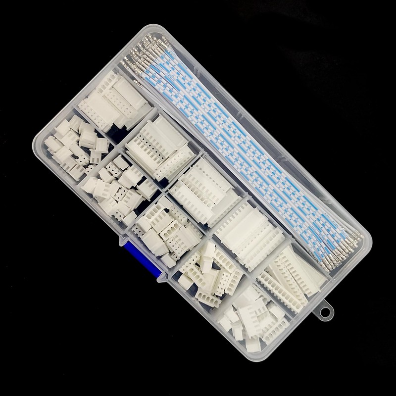 XH 2.54mm Connectors Kit with Pre-Crimped Ribbon Cables Wire 2/3/4/5/6/7/8/9/10/12