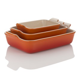 Le Creuset Stoneware Heritage Rectangular Dish, 4 qt. (12" x 9"), Flame