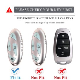 WiCuaSix Heavy Key Fob Cover for Hyundai, Key Fob Case Protector Accessories Fits for Hyundai Sonata Santa Fe Tucson KONA Grandeur Ioniq 6 (7 Buttton-Black)