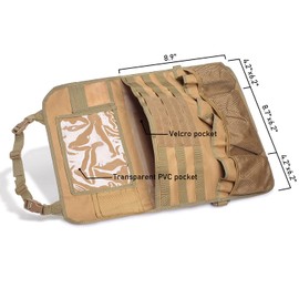 Tactical Car Seat Back Organizer Upgraded Tactical Molle Seatback Cover Protector Universal Fit Vehicles Truck MPV Pickup (Khaki)