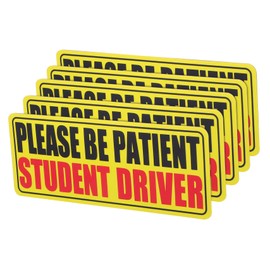 Outanaya 5pcs Reflective Novice Driver Magnetic Sign Decal for Cars Trucks Trailers Weatherproof Automotive Sticker for Enhanced Visibility Easy Installation Versatile Usage