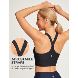 Ewedoos Women's Swim Bra Adjustable Strap Padded Sports Bra Swimsuit Top Swimming Bra Modest Swim Tops Women Top Only Black