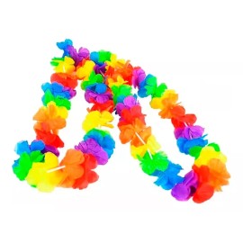 Lecute 12 Collares Hawaianos Neon Fluorecentes Fiesta Batucada