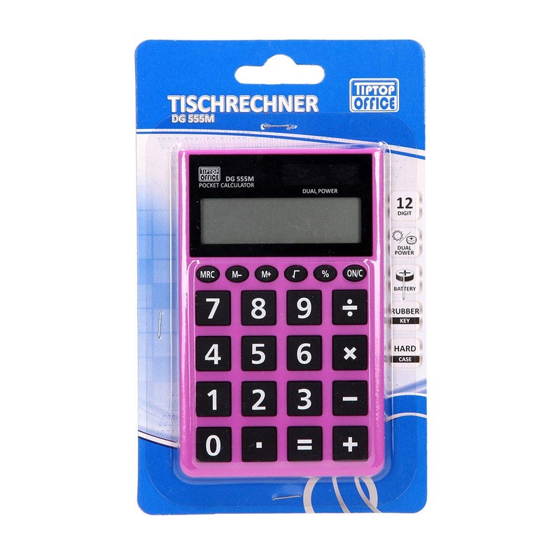TTO Taschenrechner ''DG-555M'' 12-Stellig, Neon Mix