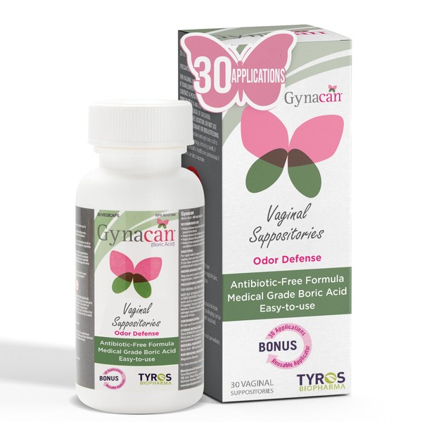 Gynacan Gynacan C Boric Acid 600mg-Vaginal Capsules-Relieves Yeast Infections-pH Balanced