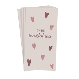 Graphic Workshop Handkerchiefs with Saying | Gift Idea | Pack of 10 | Du bist herzallerliebst