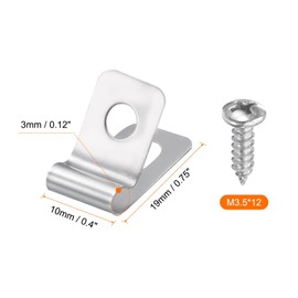 HARFINGTON 60pcs Wire Fence Clips 0.12" Stainless Steel Fence Wire Clamps Agricultural Fencing Mounting Clips with 60pcs Screws for Mounting 12-16 Gauge Wires to Wood Metal or Vinyl Fence